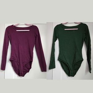 TWO Bodysuits Long Sleeve Wearpact Pact Organic Cotton Ethical